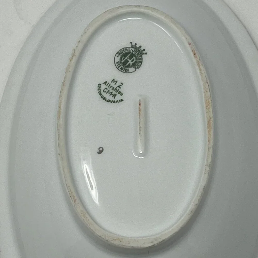 Royal Innsbruck Vienna china serving dish small white gold Czechoslovakia